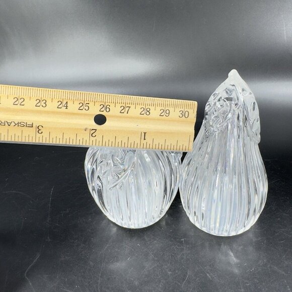 Gorham Apple And Pear Fruit Salt And Pepper Shakers Set 2 Clear Vintage Crystal - Picture 4 of 13
